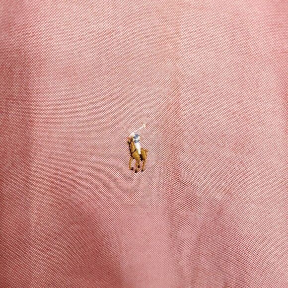 Ralph Ralph Lauren Shirt Mens 8 RRL Rugby Pony Salmon Button Down Collar Cotton - Picture 3 of 7